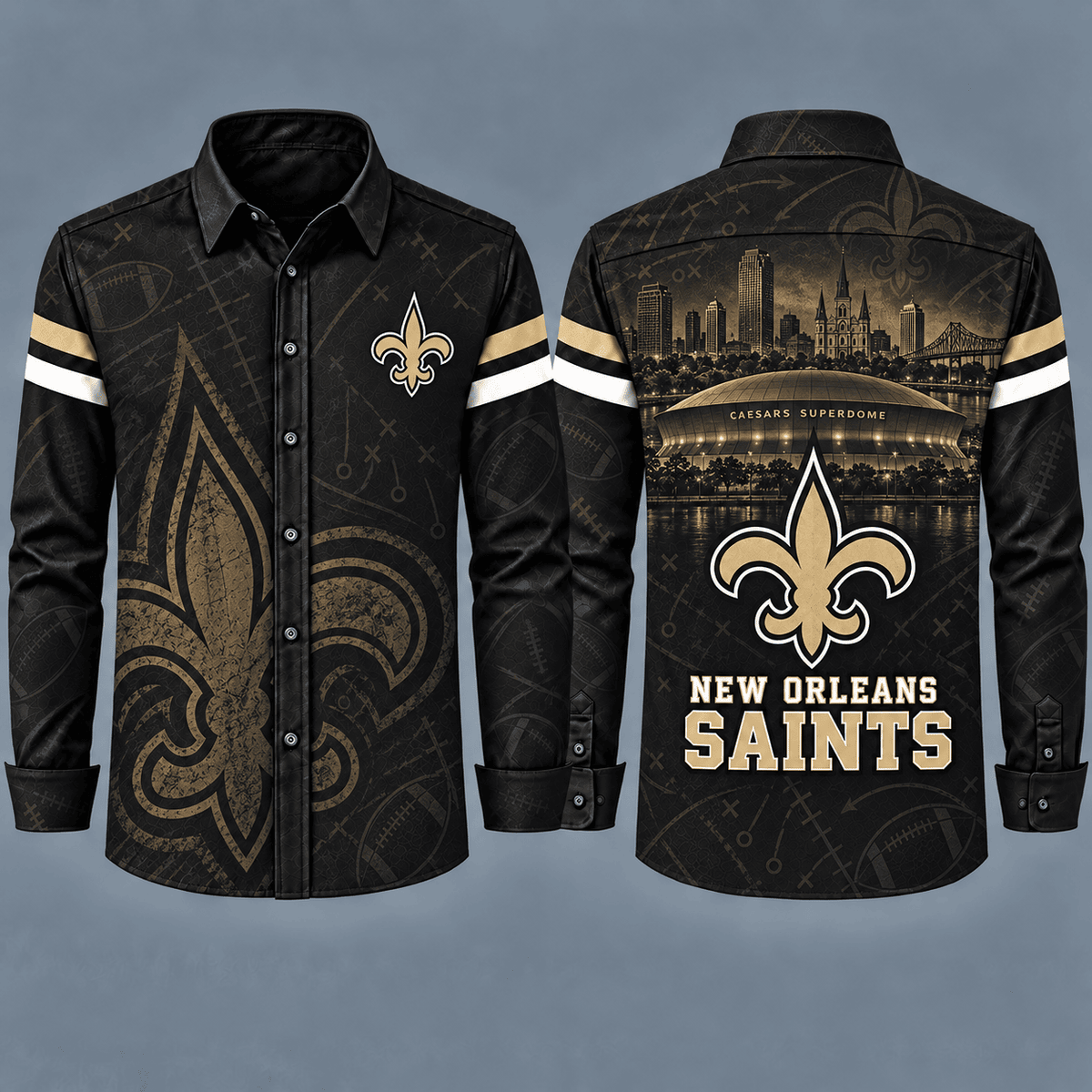 New Orleans Saints Heritage Long Sleeve Button-Up Shirt