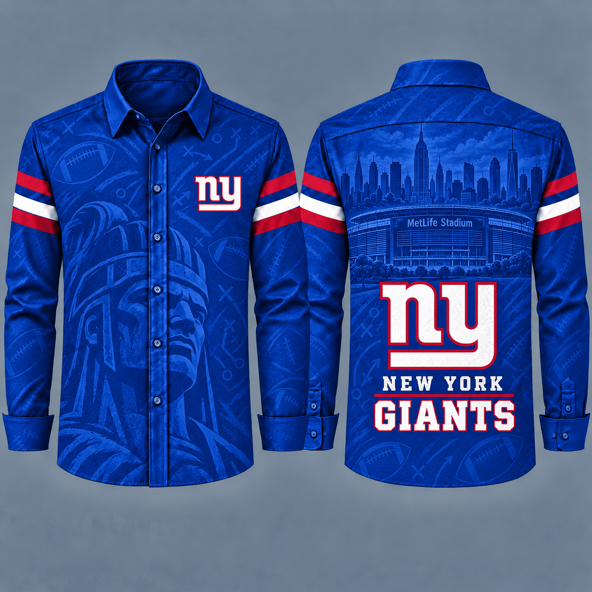 New York Giants Heritage Long Sleeve Button-Up Shirt