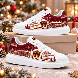 Washington Commanders Merry Christmas Premium Football Fan Shoes – Holiday Fan Gift