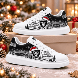 Las Vegas Raiders Merry Christmas Premium Football Fan Shoes – Holiday Fan Gift