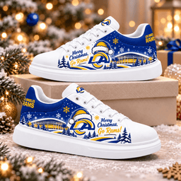 Los Angeles Rams Merry Christmas Premium Football Fan Shoes – Holiday Fan Gift