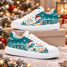 Miami Dolphins Merry Christmas Premium Football Fan Shoes – Holiday Fan Gift
