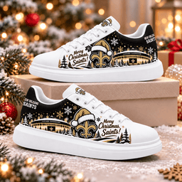 New Orleans Saints Merry Christmas Premium Football Fan Shoes – Holiday Fan Gift