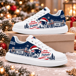 New England Patriots Merry Christmas Premium Football Fan Shoes – Holiday Fan Gift