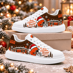 Cleveland Browns Merry Christmas Premium Football Fan Shoes – Holiday Fan Gift