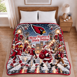 Arizona Cardinals Christmas Football Blanket – Holiday Gift for Fans