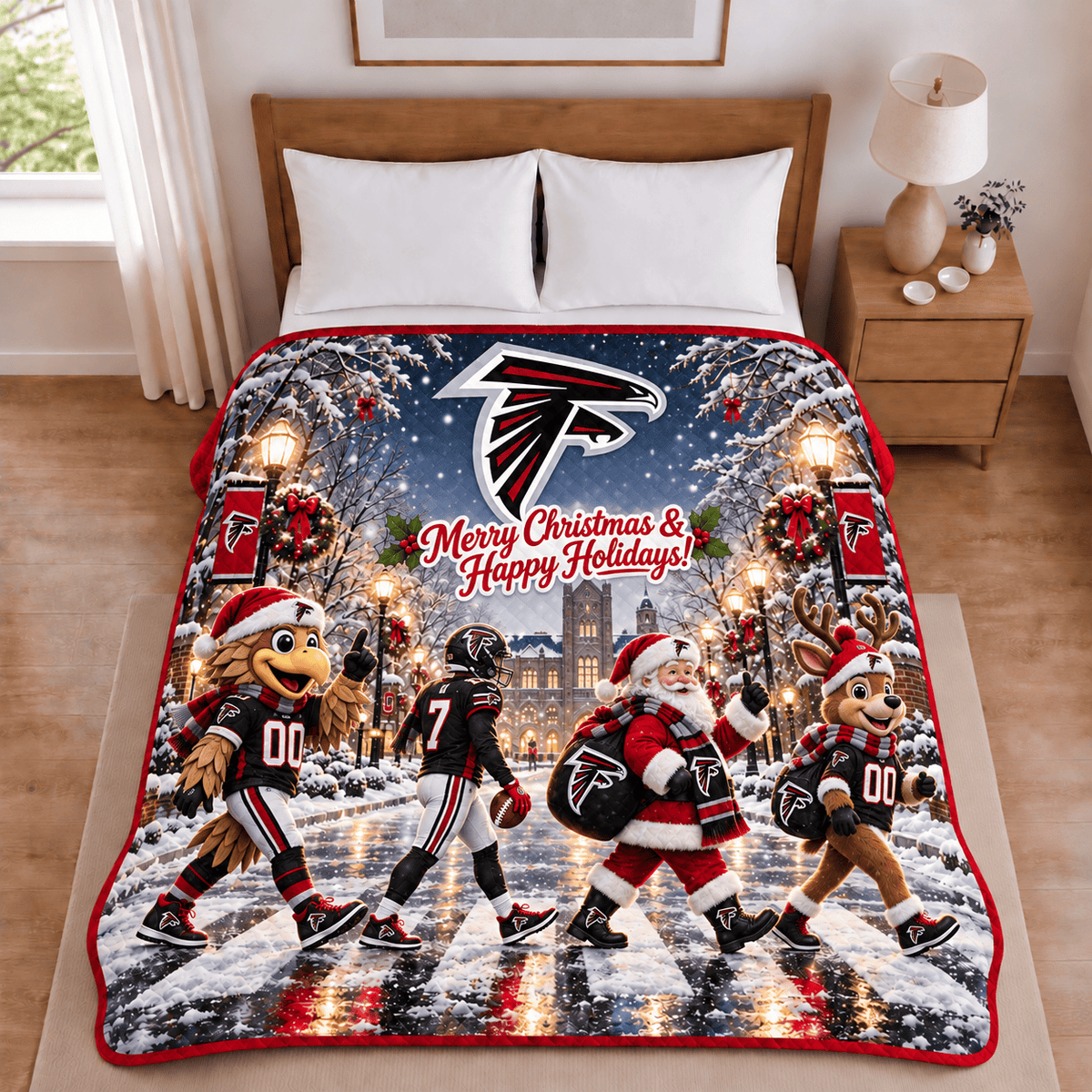 Atlanta Falcons Christmas Football Blanket – Holiday Gift for Fans