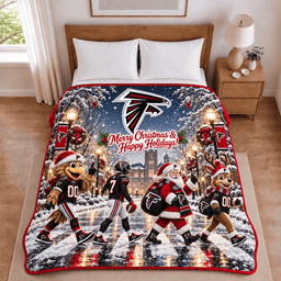 Atlanta Falcons Christmas Football Blanket – Holiday Gift for Fans
