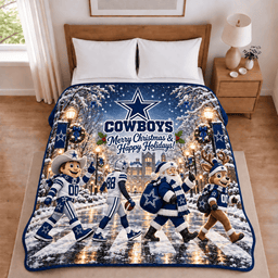 Dallas Cowboys Christmas Football Blanket – Holiday Gift for Fans