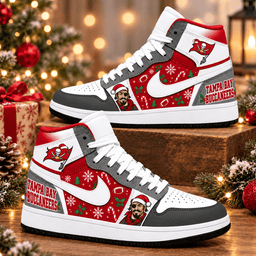 Tampa Bay Buccaneers Premium Football AJ1 Shoes High – Holiday Fan Gift