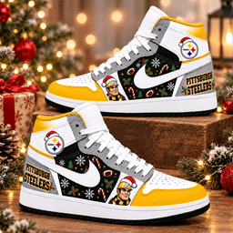 Pittsburgh Steelers Premium Football AJ1 Shoes High – Holiday Fan Gift