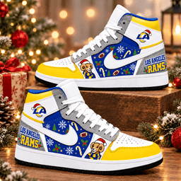 Los Angeles Rams Premium Football AJ1 Shoes High – Holiday Fan Gift