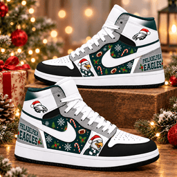 Philadelphia Eagles Premium Football AJ1 Shoes High – Holiday Fan Gift