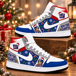 New York Giants Premium Football AJ1 Shoes High – Holiday Fan Gift