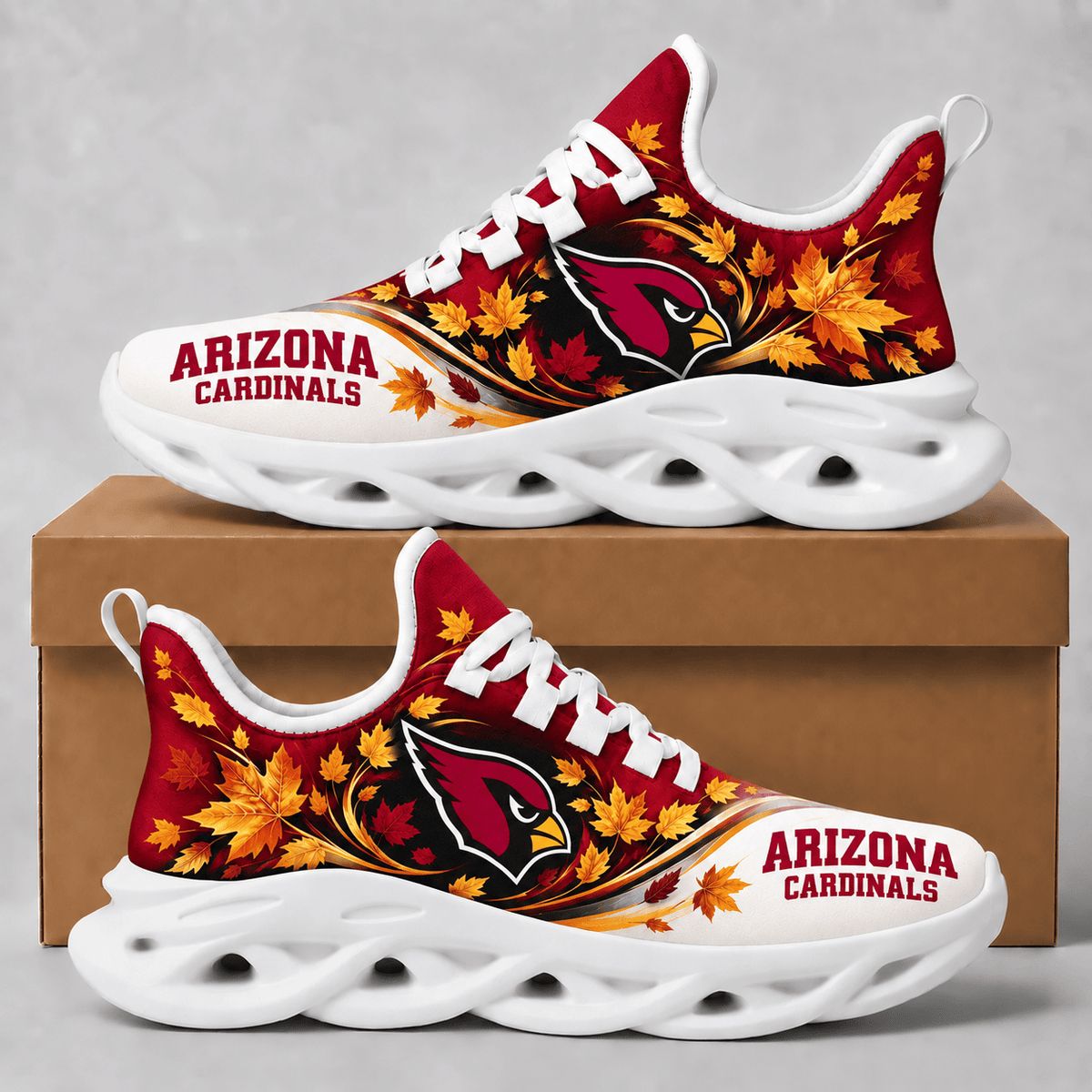 Arizona Cardinals Fall Maple Leaves Chunky Sneakers – Autumn Edition