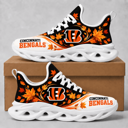 Cincinnati Bengals Fall Maple Leaves Chunky Sneakers – Autumn Edition
