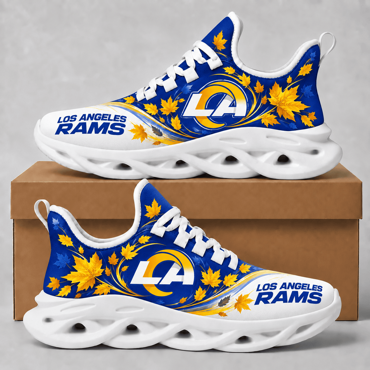 Los Angeles Rams Fall Maple Leaves Chunky Sneakers – Autumn Edition