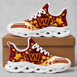 Washington Commanders Fall Maple Leaves Chunky Sneakers – Autumn Edition