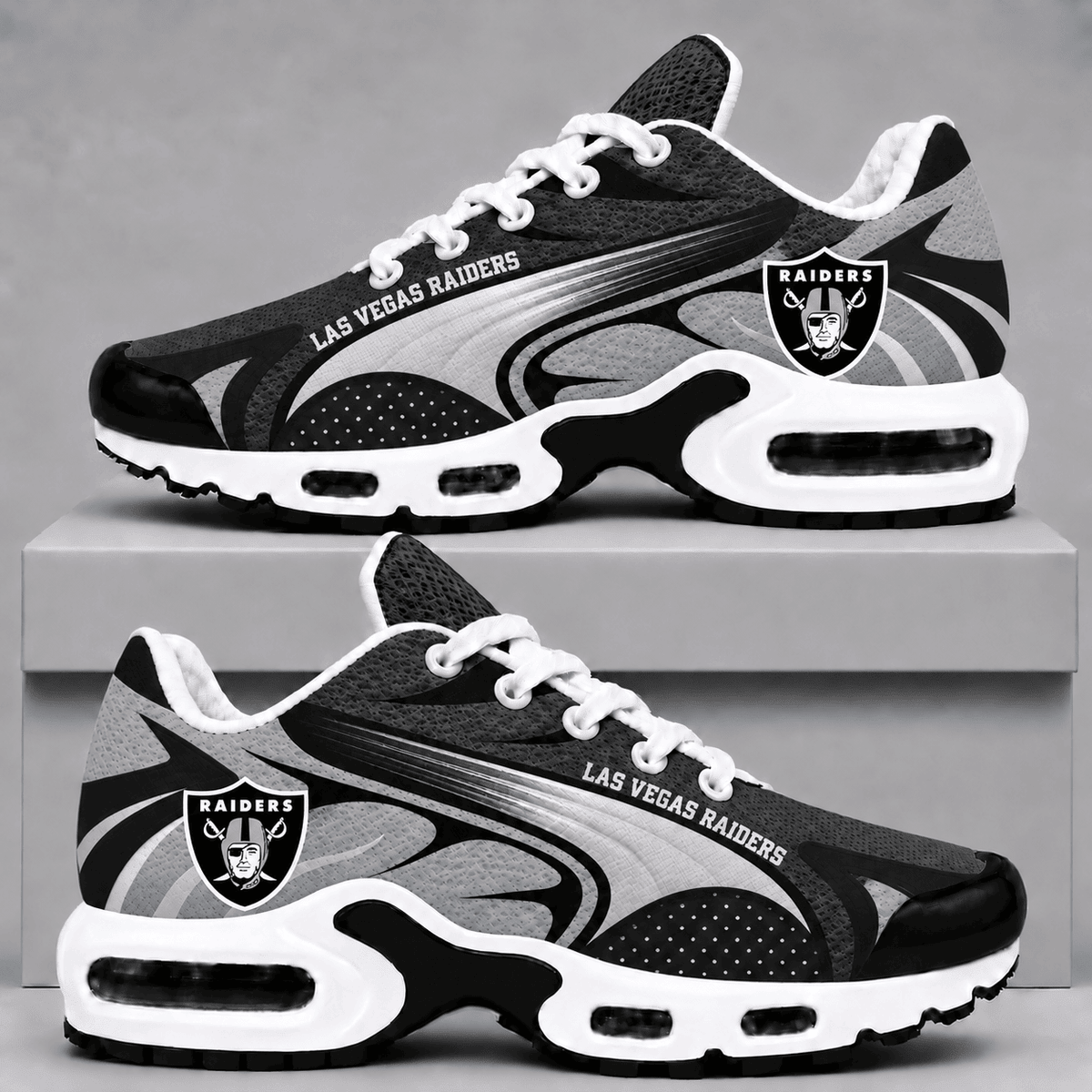Las Vegas Raiders Premium Air Max Style Sneakers - Gifts for Fans