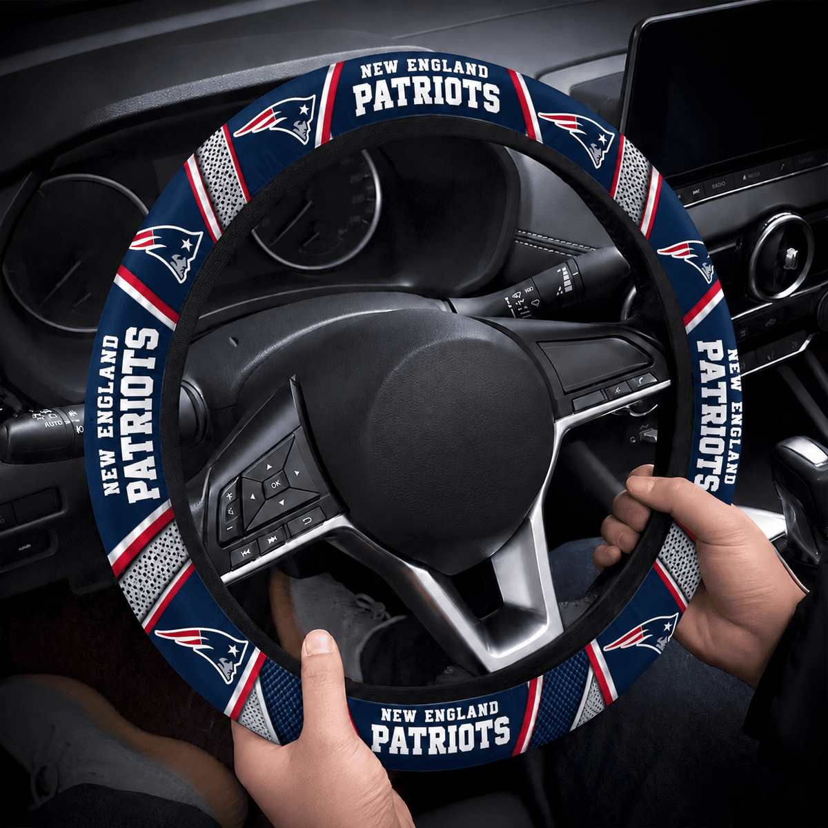 New England Patriots Premium Steering Wheel Cover