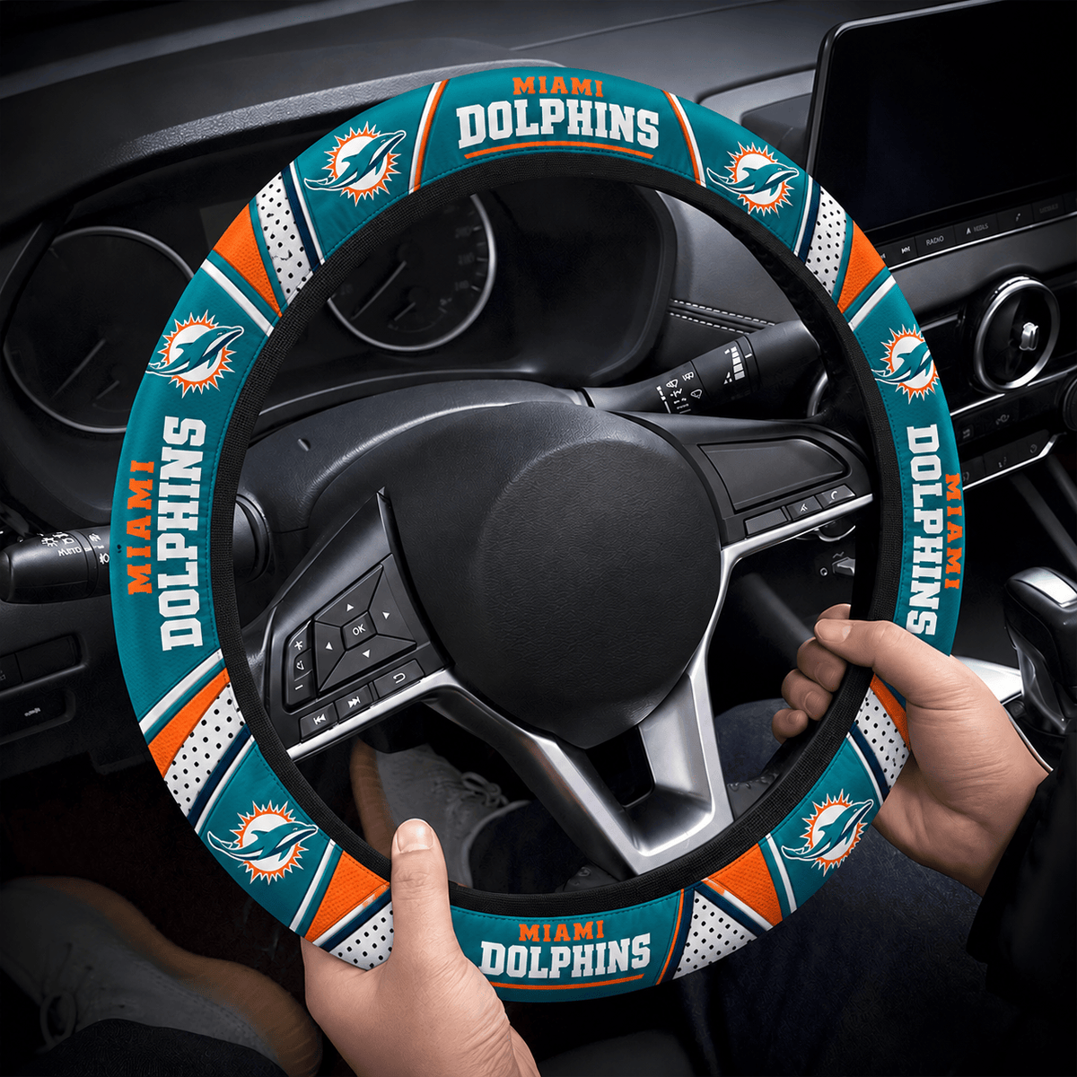 Miami Dolphins Premium Steering Wheel Cover