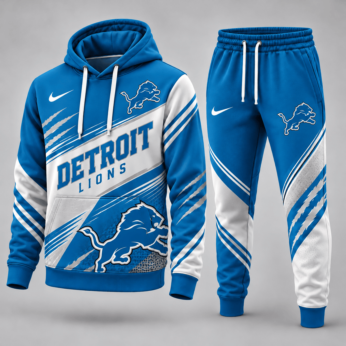 Detroit Lions Premium Sport Hoodie Jogger Set