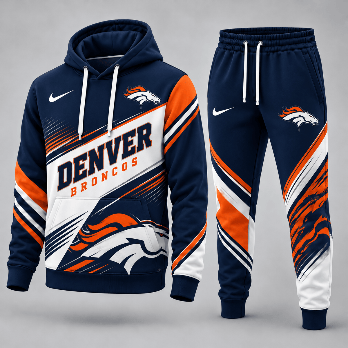 Denver Broncos Premium Sport Hoodie Jogger Set