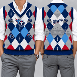 Tennessee Titans Team Argyle Football Fan V-Neck Sleeveless Knit Vest