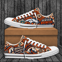 Denver Broncos Western Boho Low Top Shoes Limited Edition