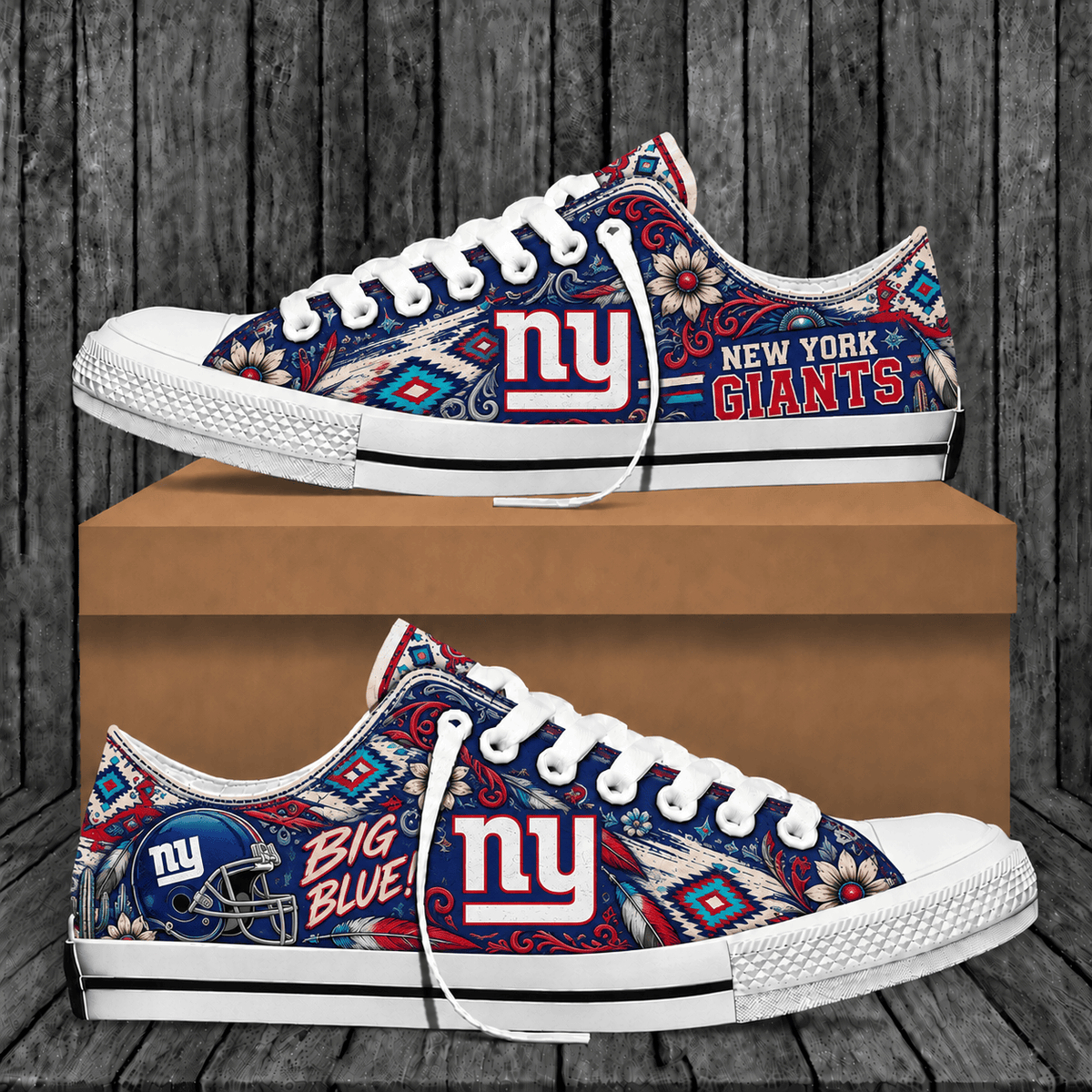 New York Giants Western Boho Low Top Shoes Limited Edition
