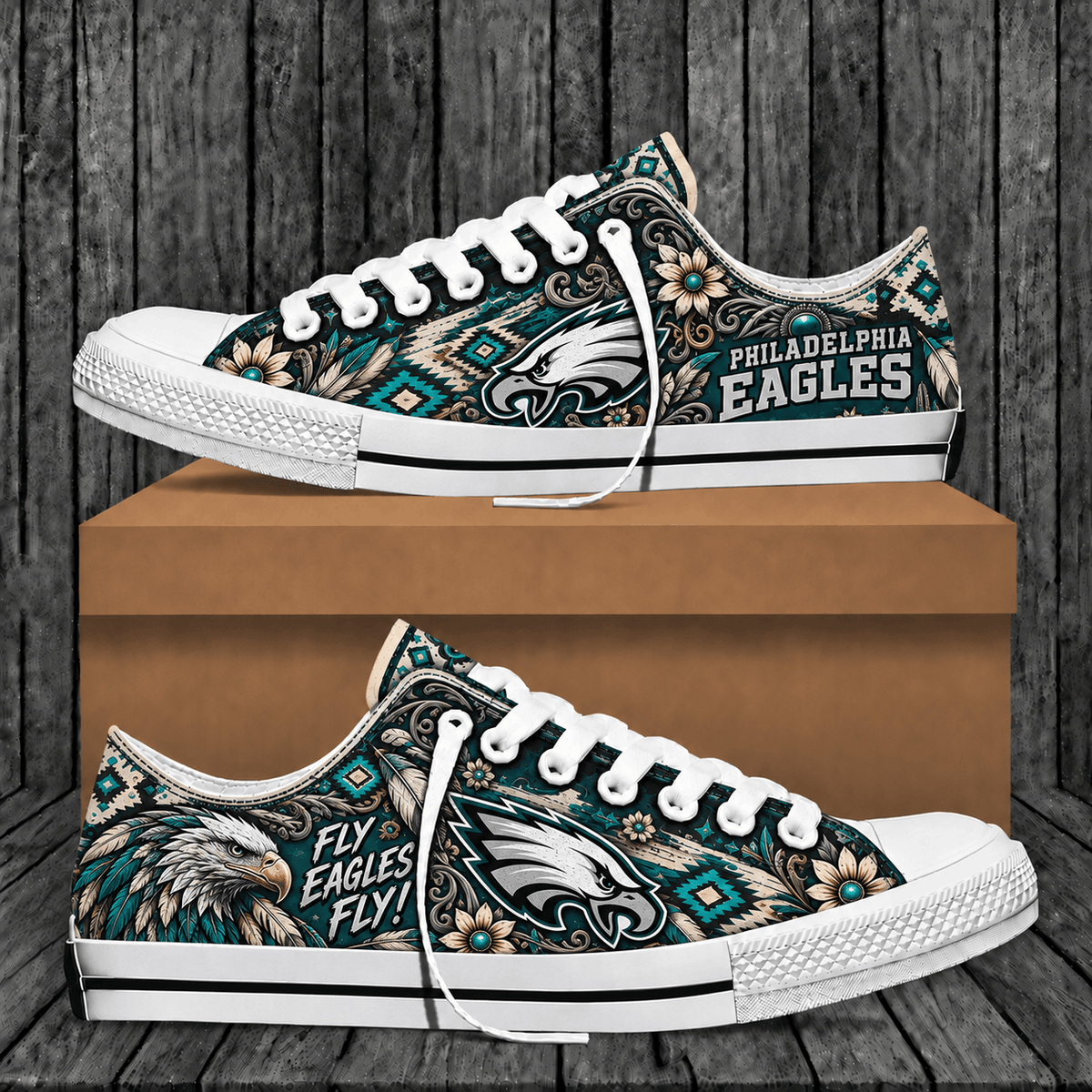 Philadelphia Eagles Western Boho Low Top Shoes Limited Edition