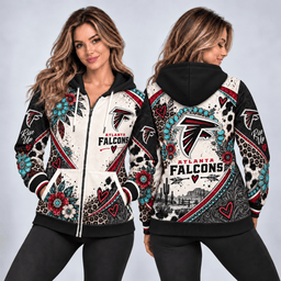 Atlanta Falcons Western Boho Zip Hoodie