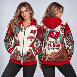 Tampa Bay Buccaneers Western Boho Zip Hoodie