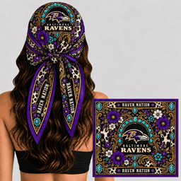 Baltimore Ravens Western Boho Silk Bandana Scarf