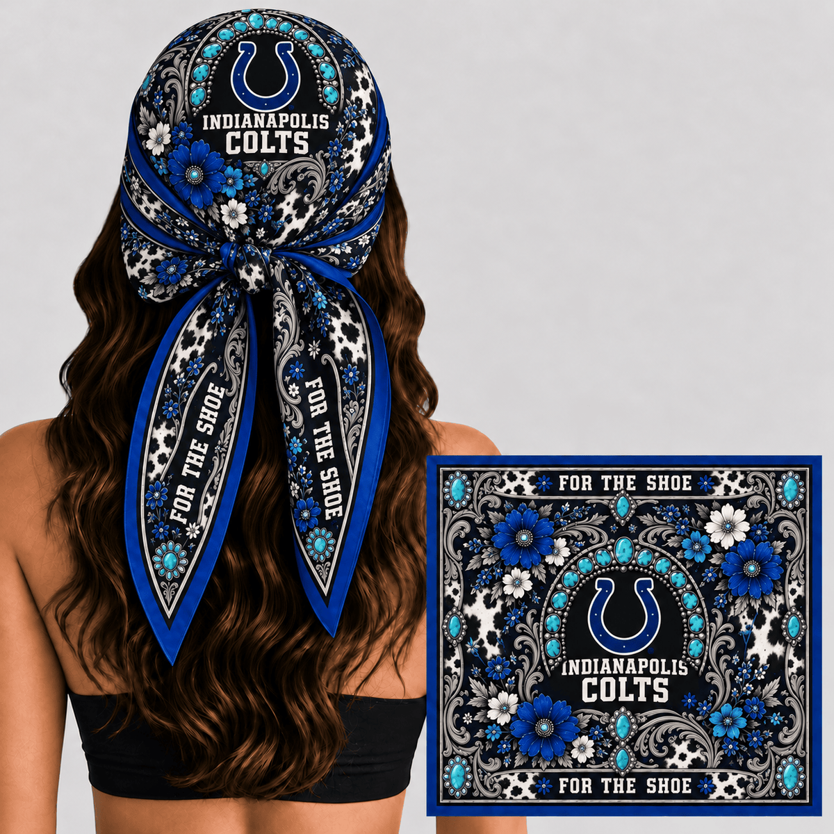 Indianapolis Colts Western Boho Silk Bandana Scarf