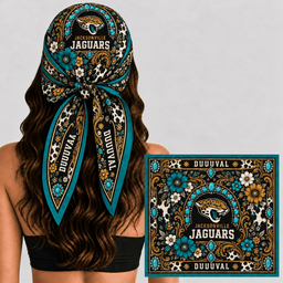 Jacksonville Jaguars Western Boho Silk Bandana Scarf