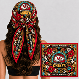 Kansas City Chiefs Western Boho Silk Bandana Scarf