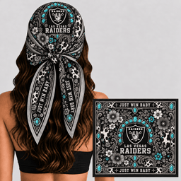 Las Vegas Raiders Western Boho Silk Bandana Scarf