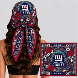 New York Giants Western Boho Silk Bandana Scarf