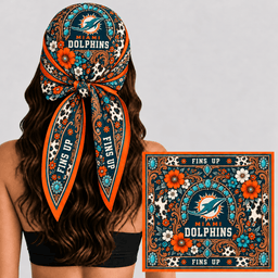 Miami Dolphins Western Boho Silk Bandana Scarf