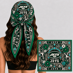 New York Jets Western Boho Silk Bandana Scarf