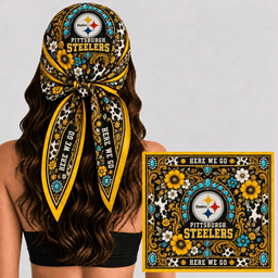 Pittsburgh Steelers Western Boho Silk Bandana Scarf