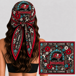 Tampa Bay Buccaneers Western Boho Silk Bandana Scarf