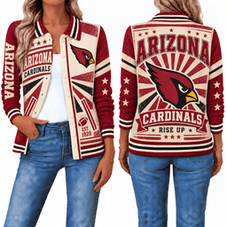 Arizona Cardinals Retro Woman Collar Cardigan