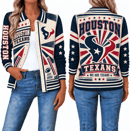Houston Texans Retro Woman Collar Cardigan