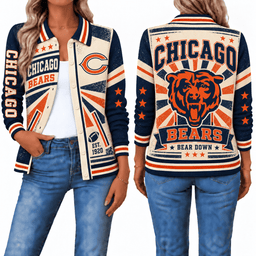 Chicago Bears Retro Woman Collar Cardigan