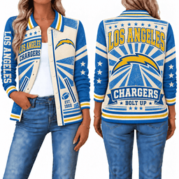 Los Angeles Chargers Retro Woman Collar Cardigan