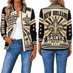 New Orleans Saints Retro Woman Collar Cardigan