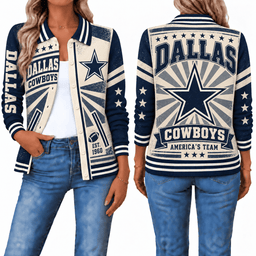 Dallas Cowboys Retro Woman Collar Cardigan