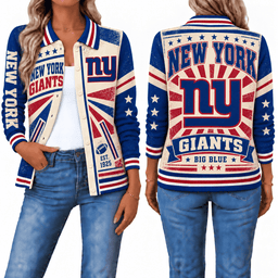 New York Giants Retro Woman Collar Cardigan